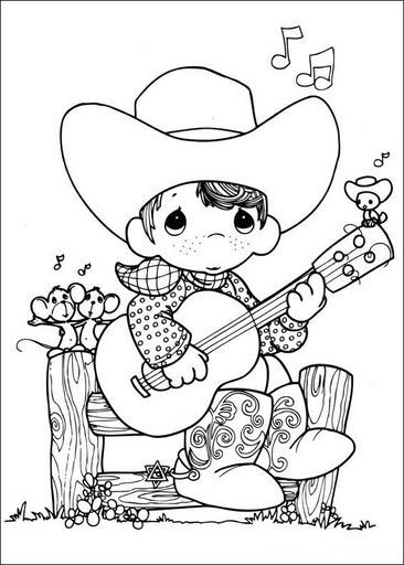 Cowboy And Cowgirl - Coloring Pages for Kids and for Adults