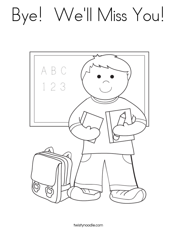 We Will Miss You Coloring Page