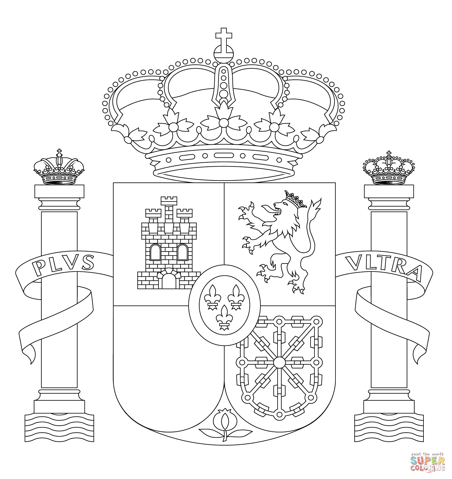 Flag Of Spain Coloring Page