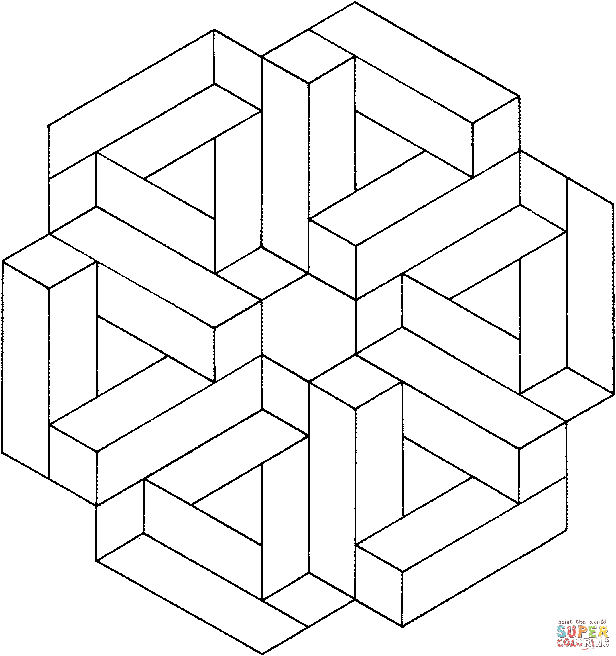 Optical Illusion Coloring Page Printable