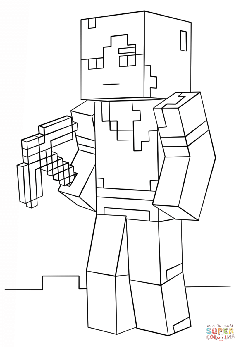 Minecraft Alex coloring page | Free Printable Coloring Pages