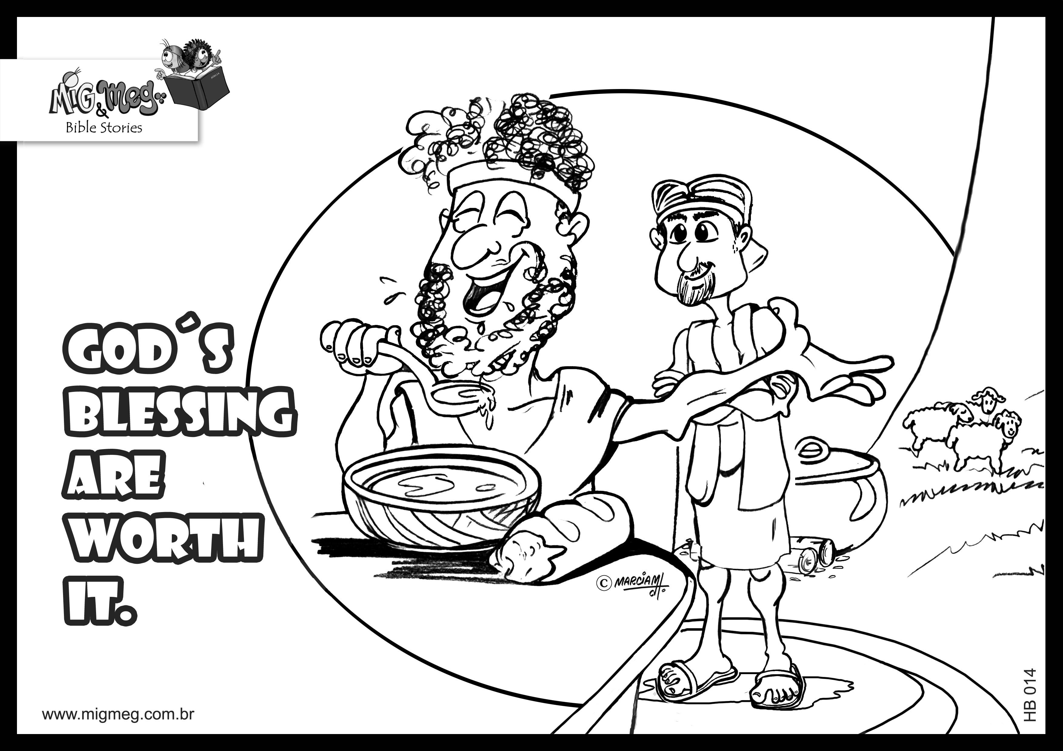 Jacob Offered Esau Bowl Stew Coloring - Colorine.net | #11357