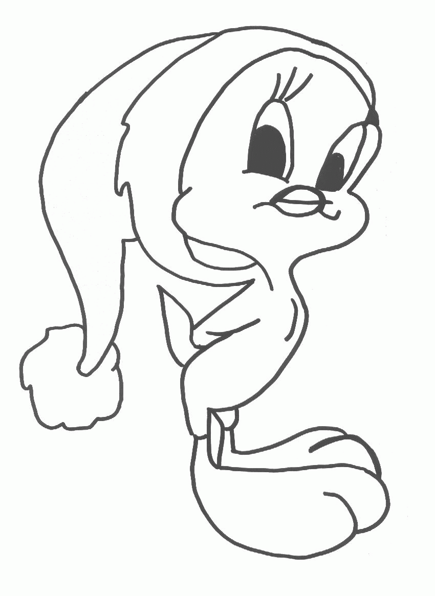 Tweety Bird Christmas Coloring Pages To Print