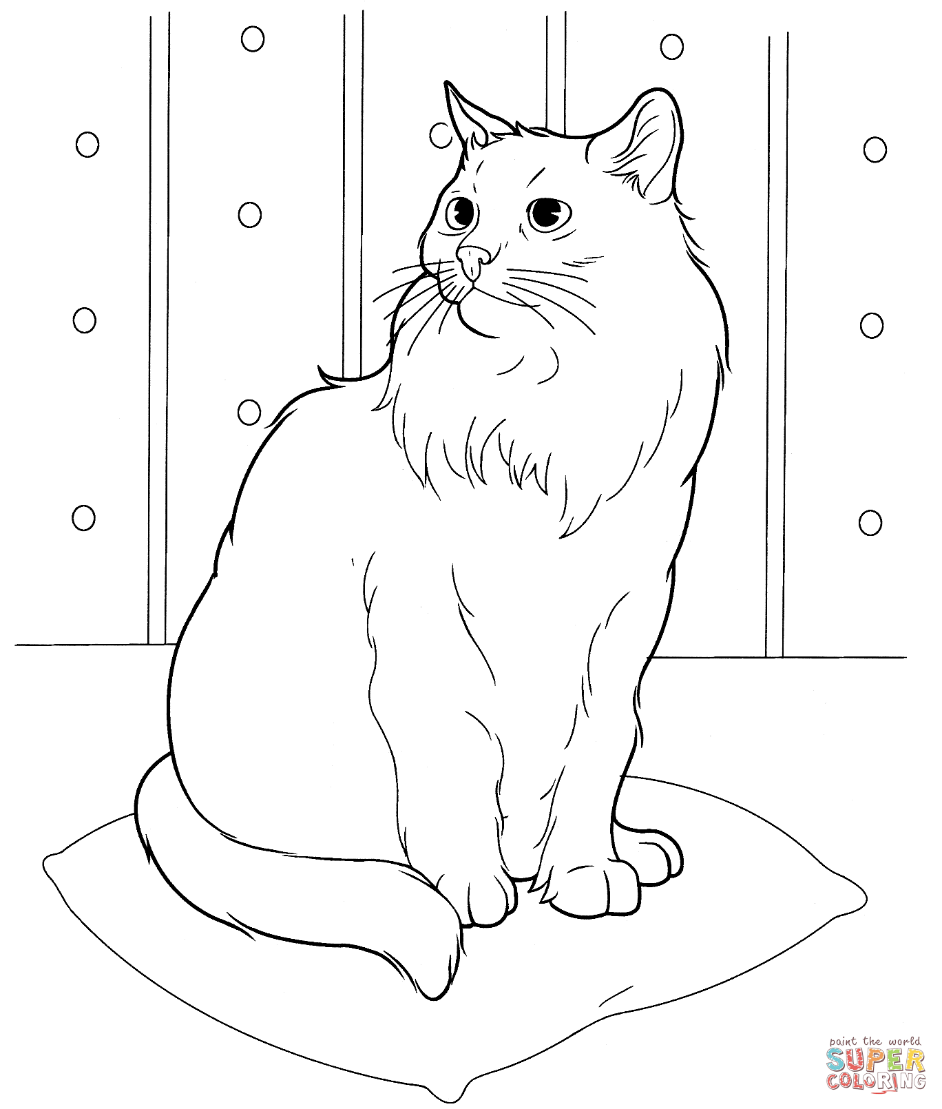 Fat Cat Coloring Pages Printable Cat Coloring Page The Cat In The ...