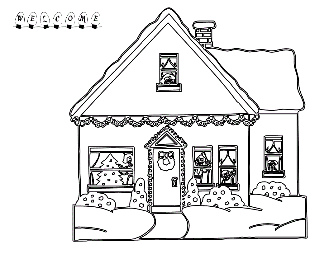 Christmas Coloring Pages Big Houses - Coloring Pages For All Ages