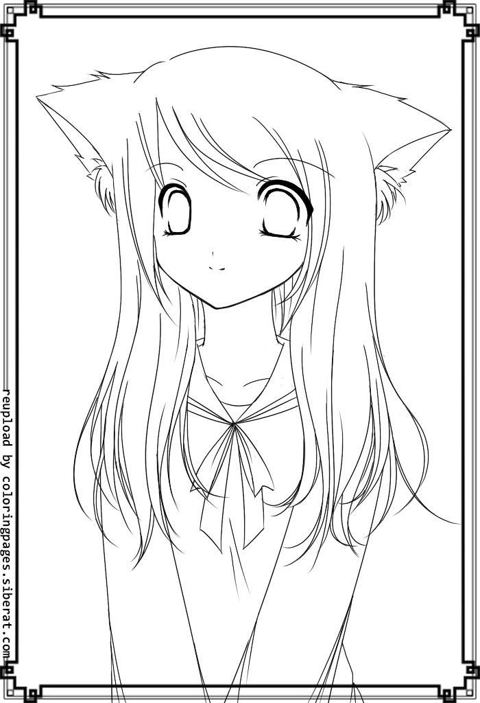 Manga Cat Coloring Pages - High Quality Coloring Pages