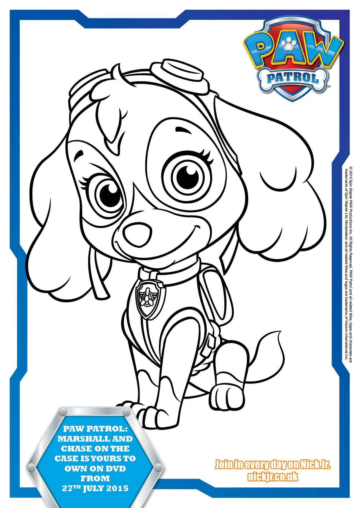 Paw Patrol Coloring Pages Skye Coloring Home