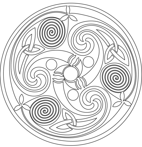 Celtic Spiral Mandala coloring page | Free Printable Coloring Pages