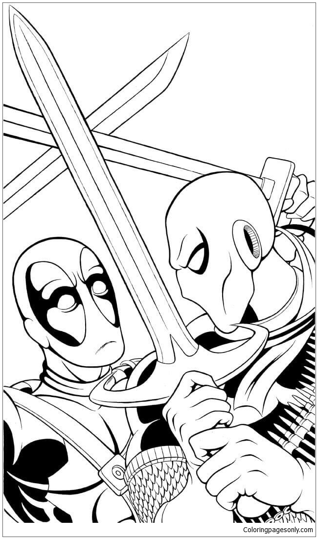 Deathstroke Vs. Deadpool Coloring Page - Free Coloring Pages Online