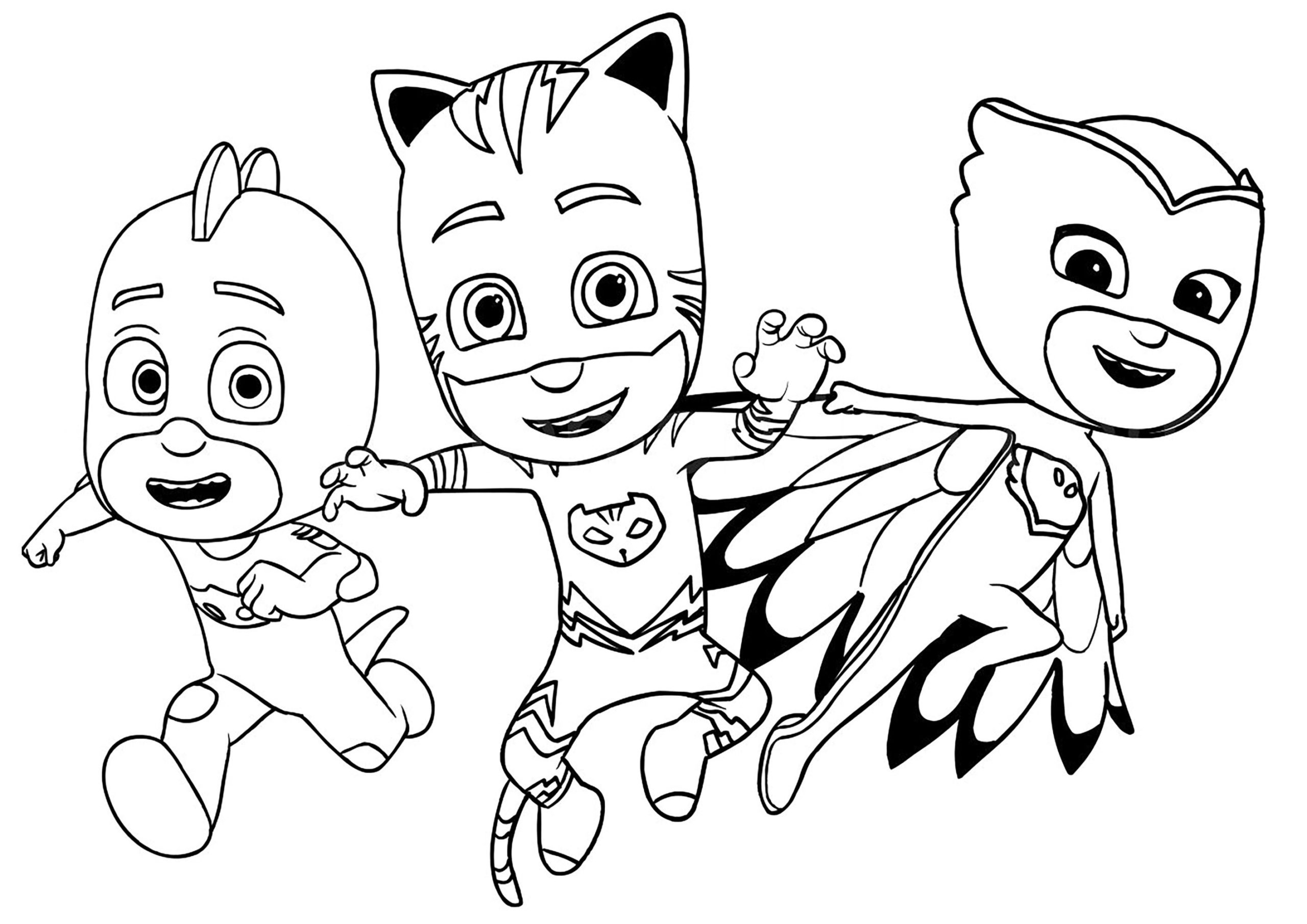 Coloring Pages : Coloring Book Printable Pjasks Free Cat Boy For ...