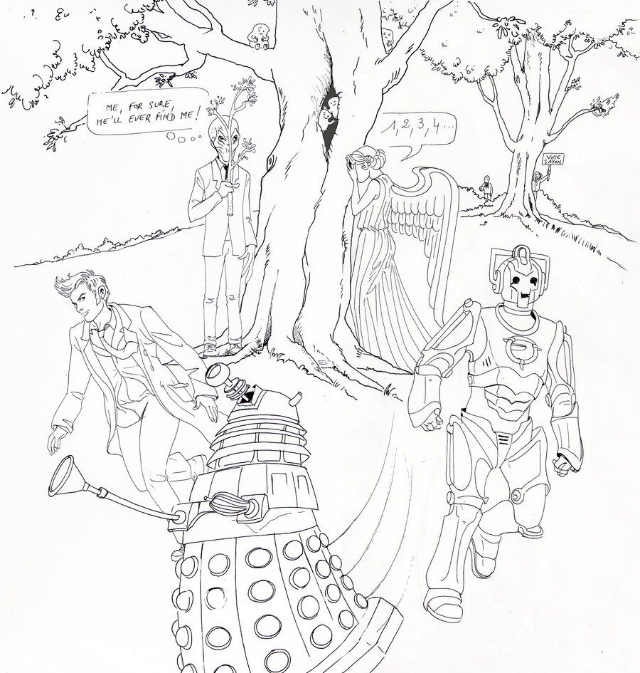 Tenth Doctor Coloring Page (Doctor Who) | Adult Coloring Books ...