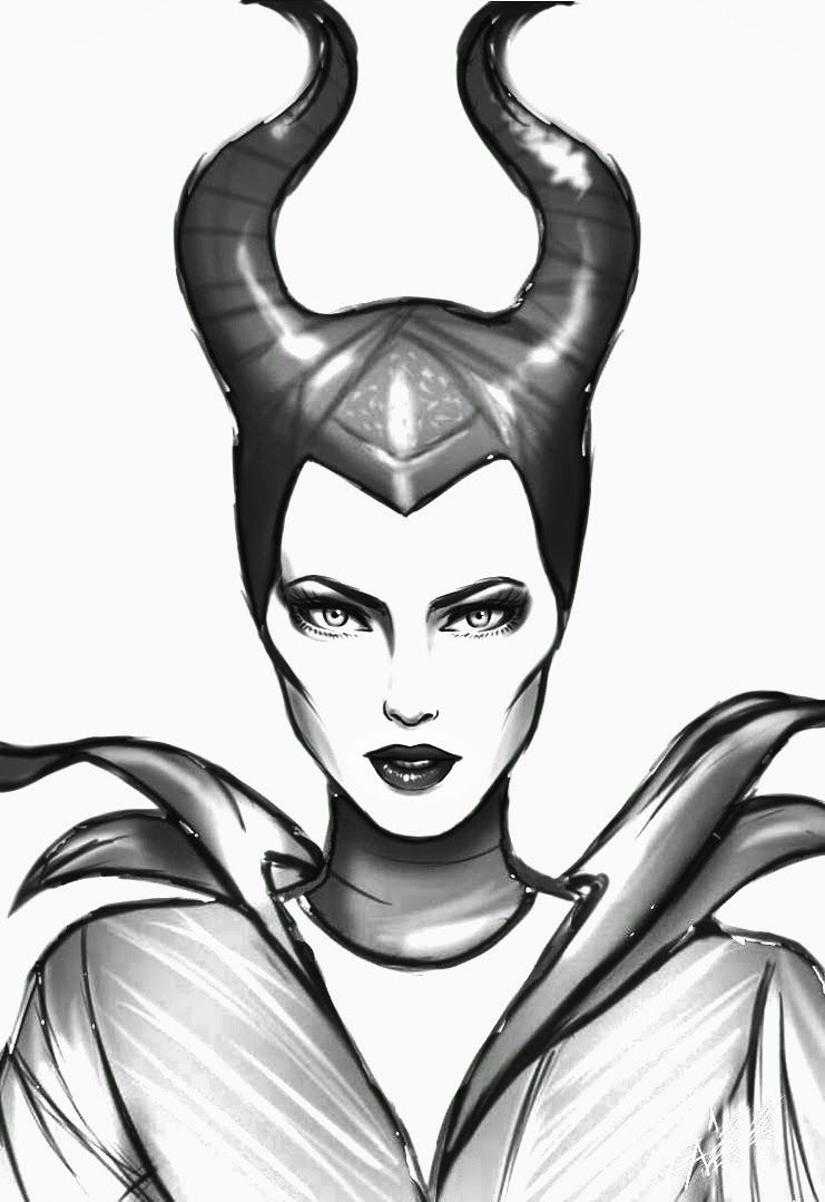 Disney Movie Princesses: Maleficent Free Printable Coloring Pages