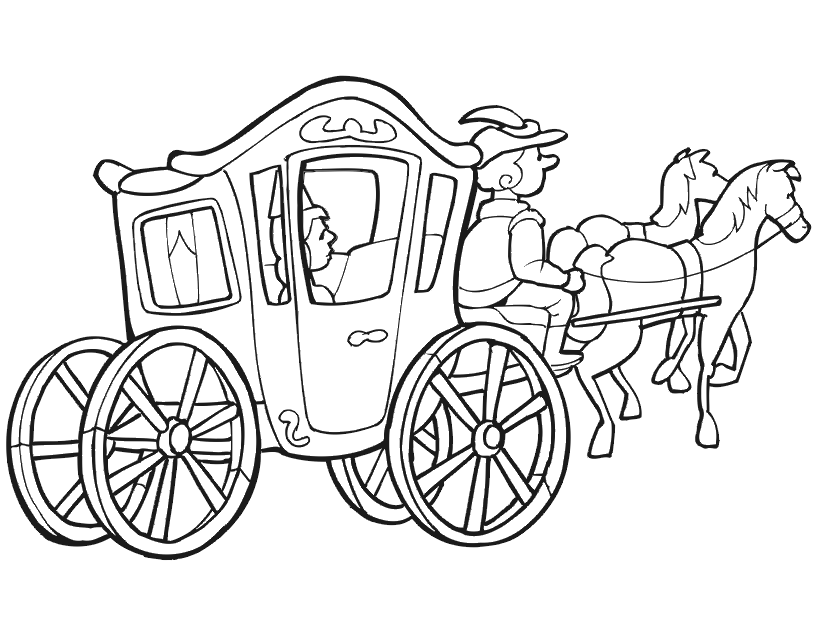 Carriage Princess Coloring Pages