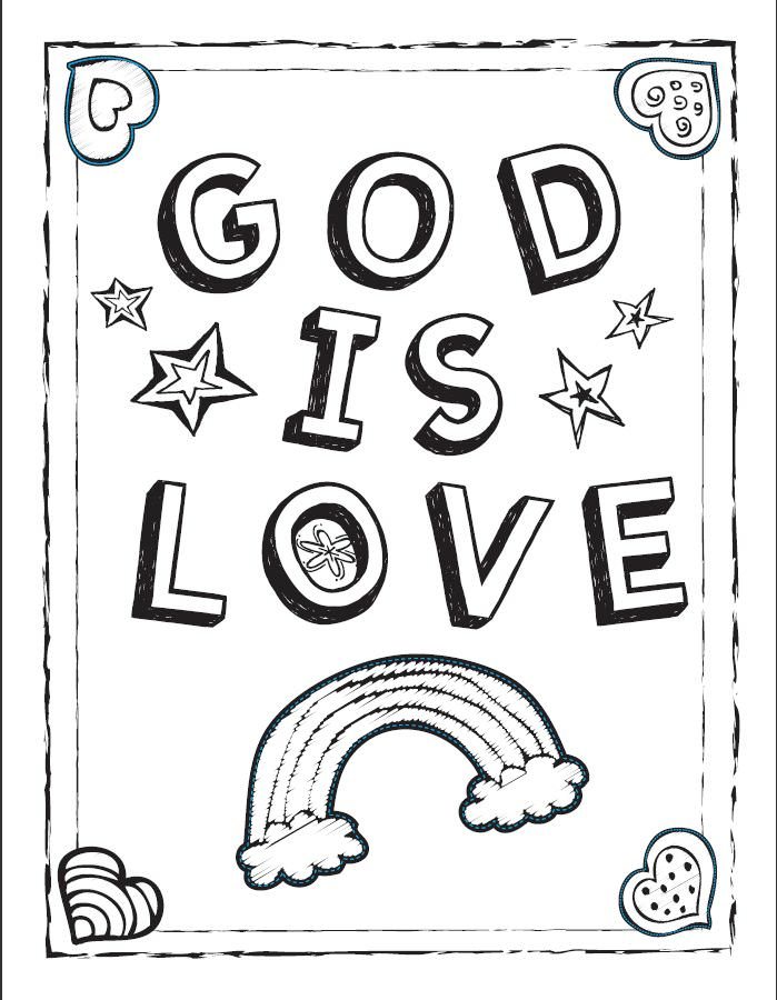 God Loves Me Coloring Page - Auromas.com