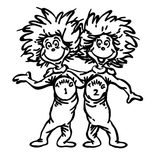 Thing 1 And Thing 2 Coloring Pages Free Coloring Home
