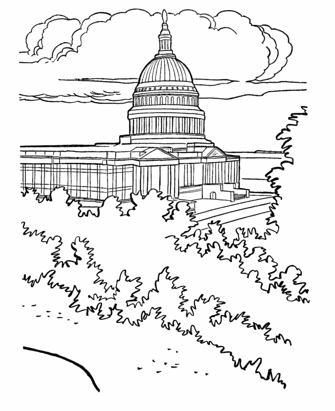 USA-Printables: The US Capitol Building coloring page ...