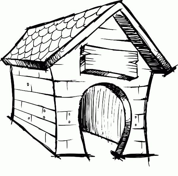 Dog House Coloring Page - Coloring Home