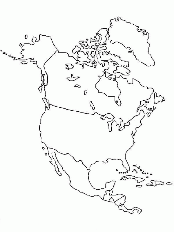 North America Map In World Map Coloring Page Free And Printable