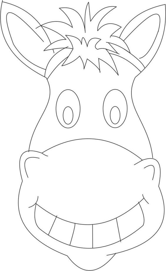 Horse mask printable coloring page for kids | horse camp ...