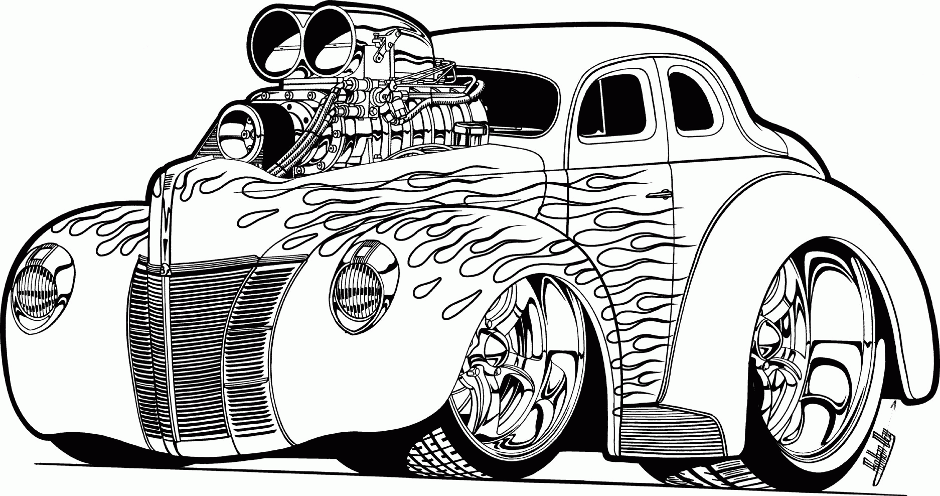Hot Rod Coloring Pages To Print - Coloring Home