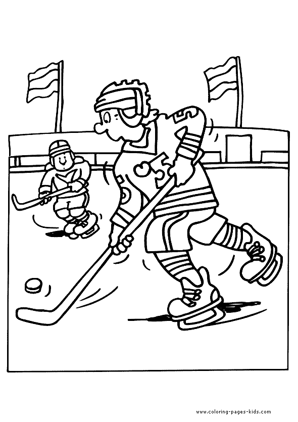 Ice hockey color page - Winter sports color page - Coloring pages ...