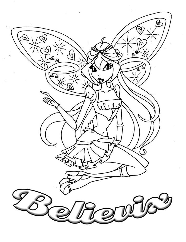 Winx Enchantix - Coloring Pages for Kids and for Adults