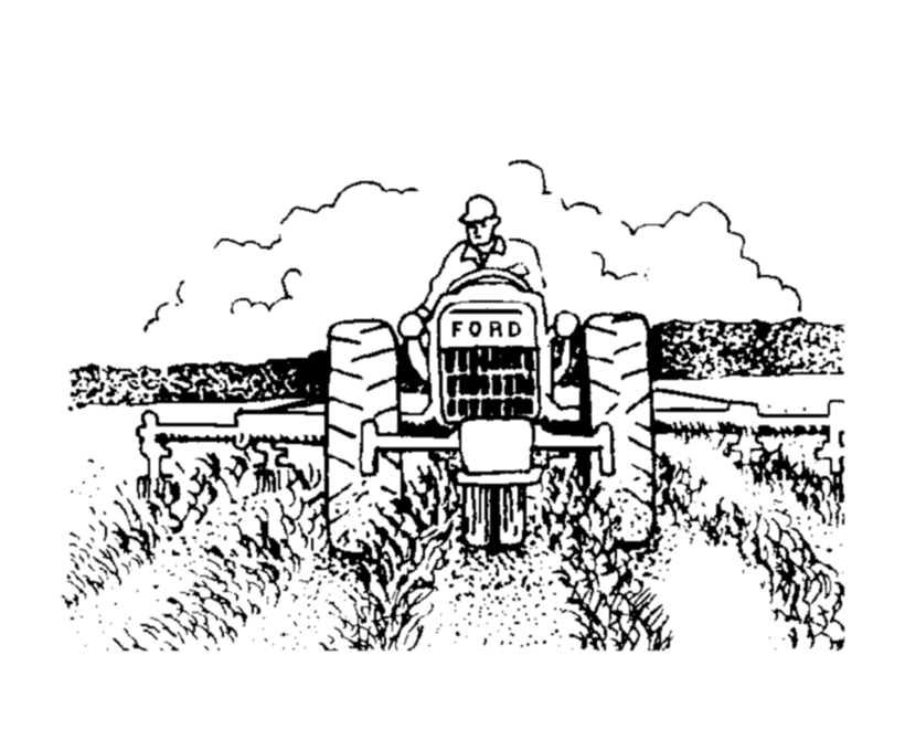 Farm Tractor Coloring Pages | Printable FORD tractor in a field 