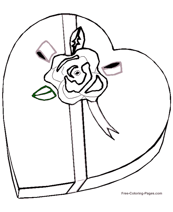 fairly simple heart coloring page