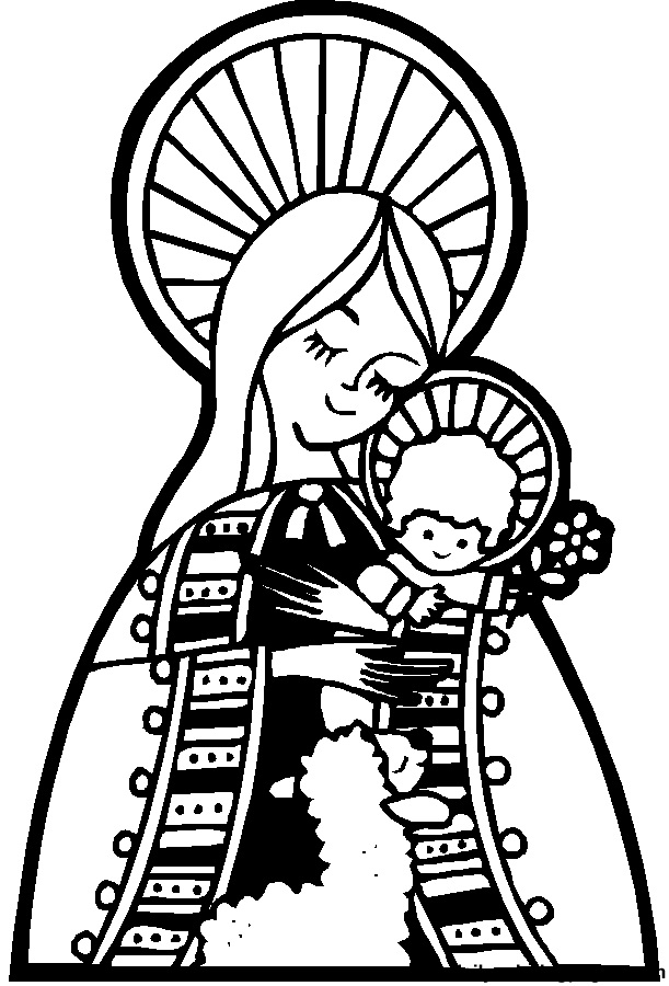 mary and baby jesus Colouring Pages (page 2)