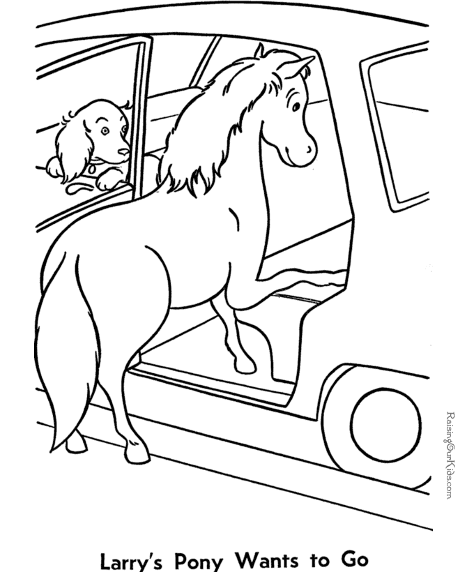 Animal coloring pages of horses