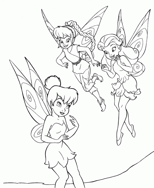 Tinker Bell And Two Friend Coloring For Kids Id 46068 282415 