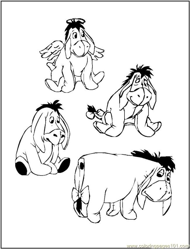 Coloring Pages Eeyore Moods (Cartoons > Eeyore) - free printable 