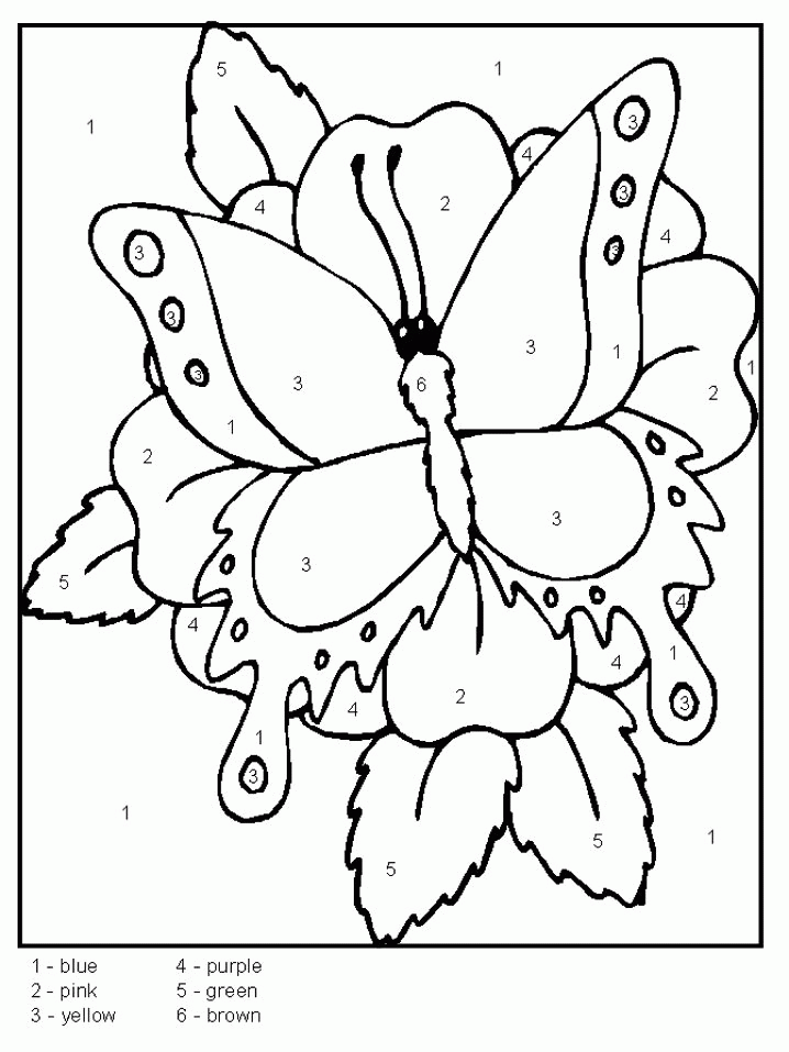 Color Numbers Butterfly Coloring Pages Home Easy