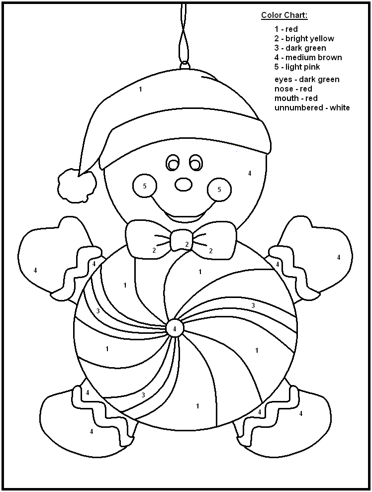 Christmas Color By Numbers Coloring Pages Coloring Home
