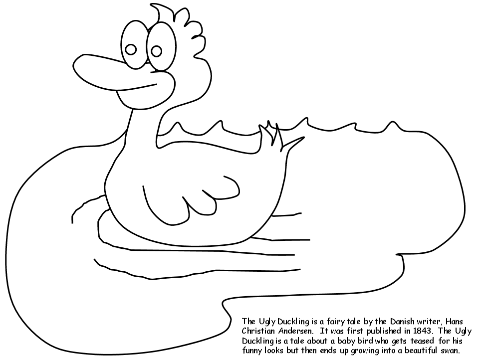 Printable Denmark Ugly Duckling Countries Coloring Pages 