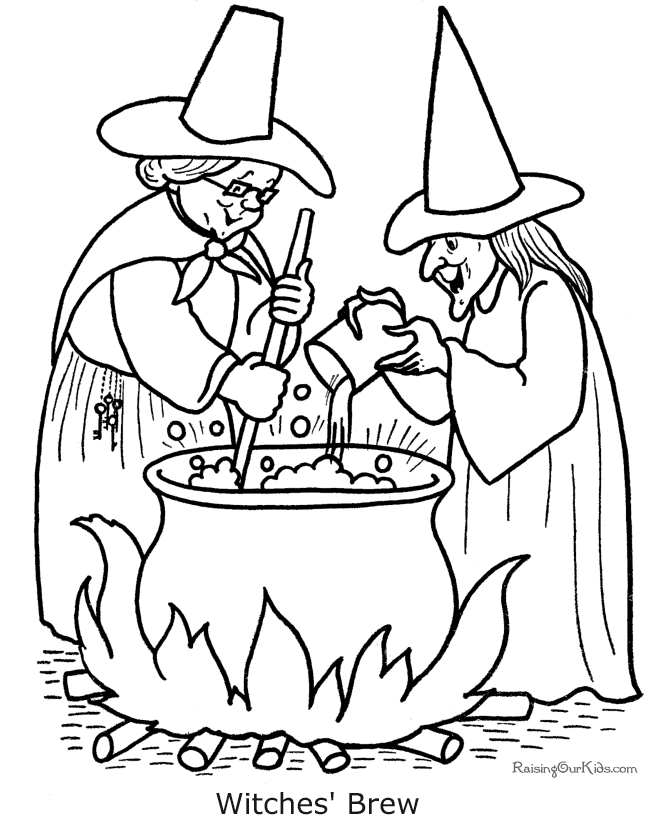 Scary witch halloween coloring pages | PRINTABLES-Coloring Pages | Pi…