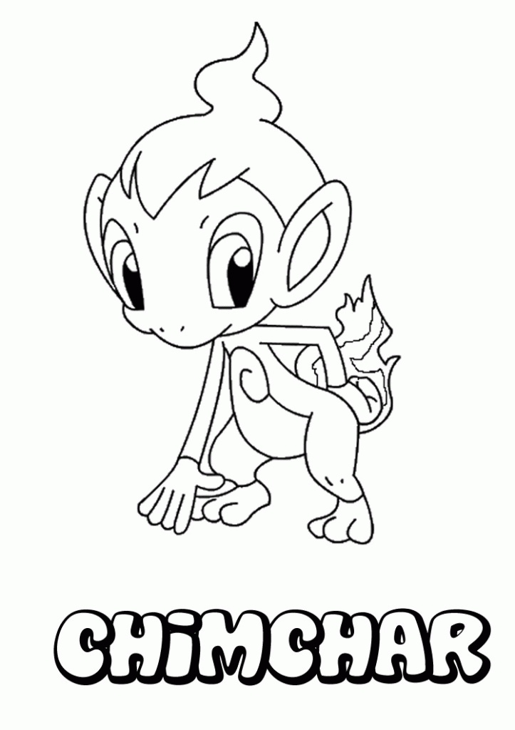 Cartoon: Favorable Pokemon Coloring Pages Chimchar Picture 