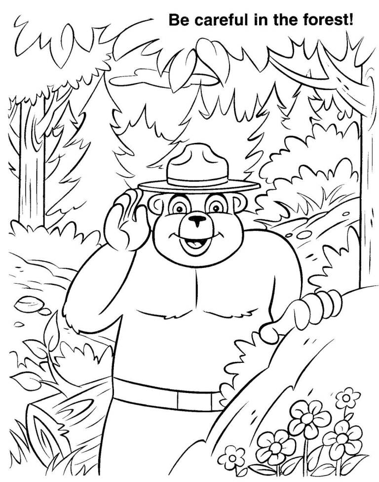 Download Smokey The Bear Coloring Pages Collection | Printable 