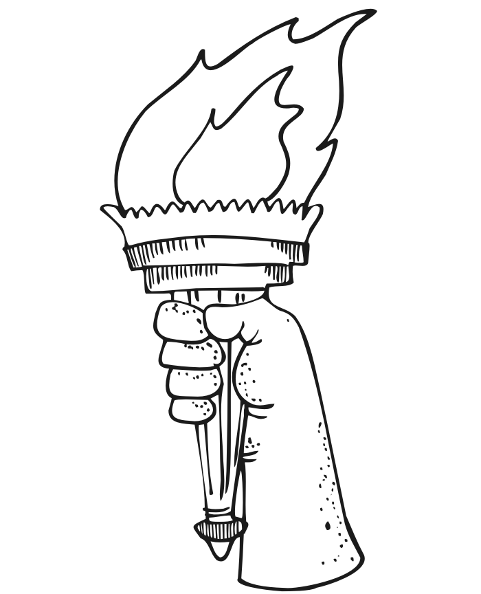 Statue Of Liberty Torch Coloring Page Images & Pictures - Becuo