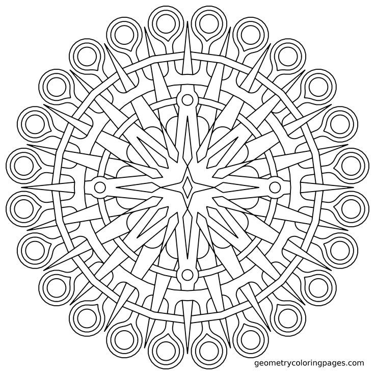 Coloring Page, Compass | Geometry & Mandala Coloring Pages