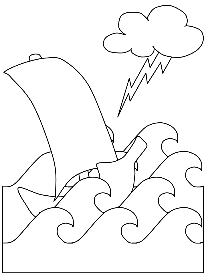 Printable Ship Storm Transportation Coloring Pages 