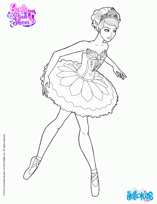 BARBIE in the PINK SHOES coloring pages – GISELLE main character 