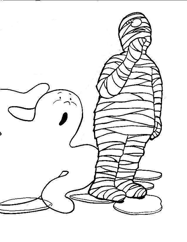 Halloween Boo And Skeleton Coloring Pages