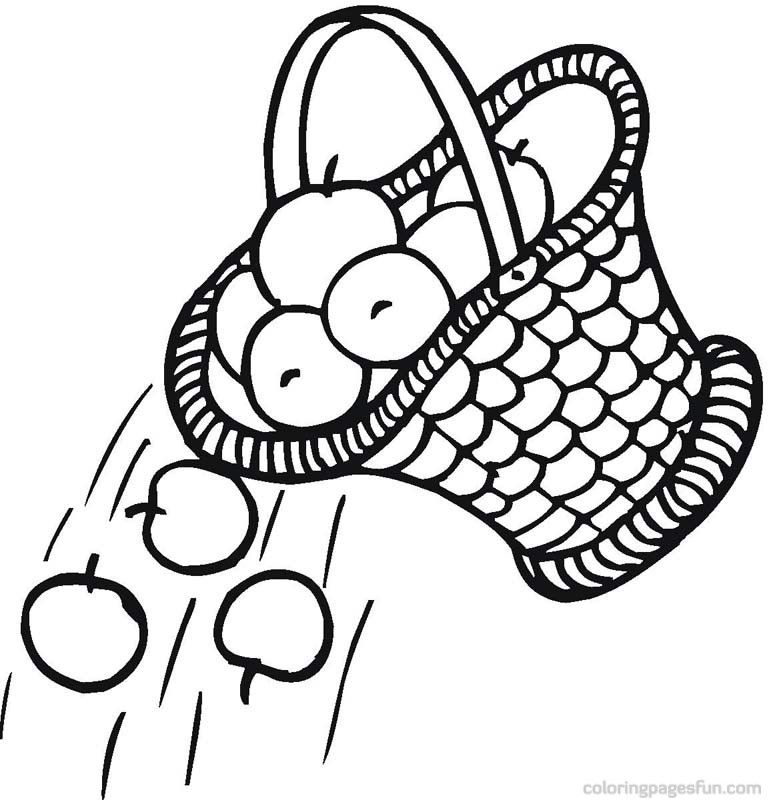 Apple Basket Coloring Page | Clipart Panda - Free Clipart Images