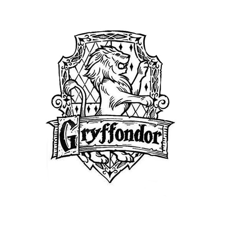 Cartoon Gryffindor Crest Coloring Page for Kids