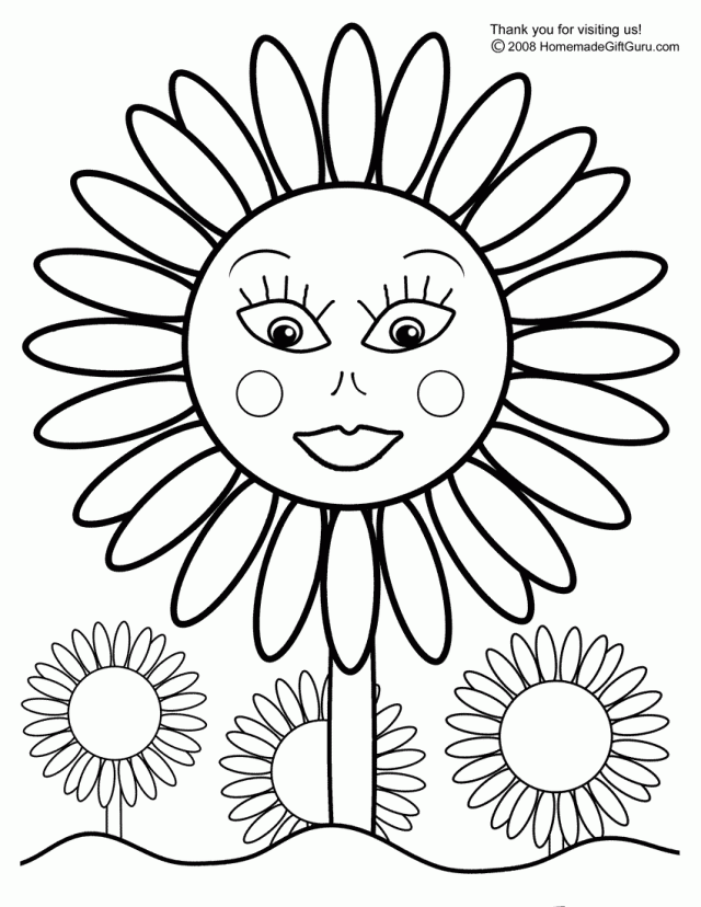 Sunflower Coloring Pages For Kids - Coloring Home