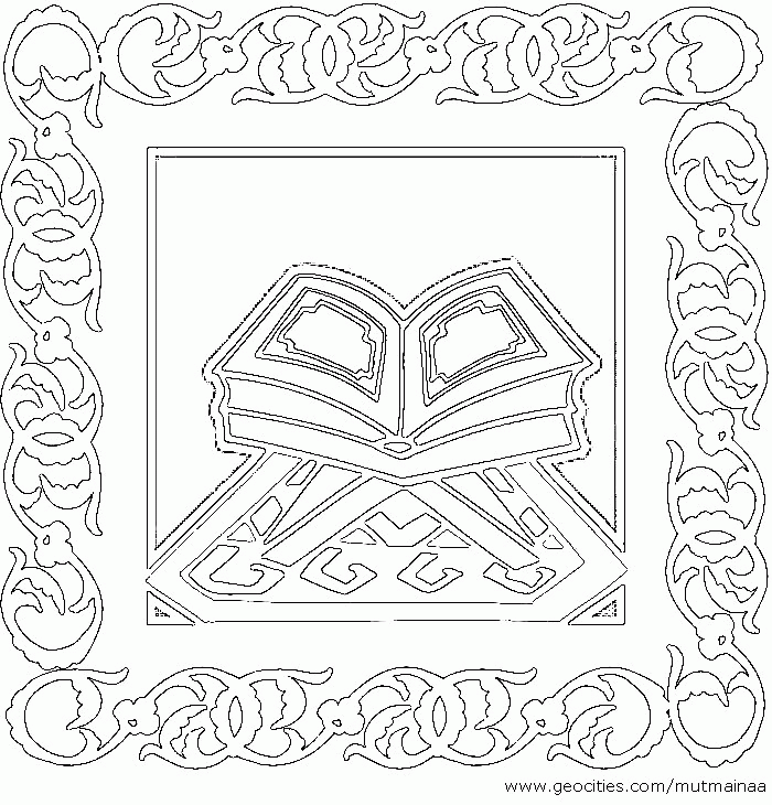 Simple Islamic Coloring Pages Printable for Kindergarten