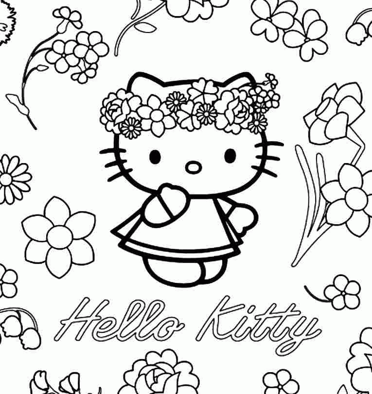 Colouring Pages Cartoon Hello Kitty Printable Free For Girls & Boys #
