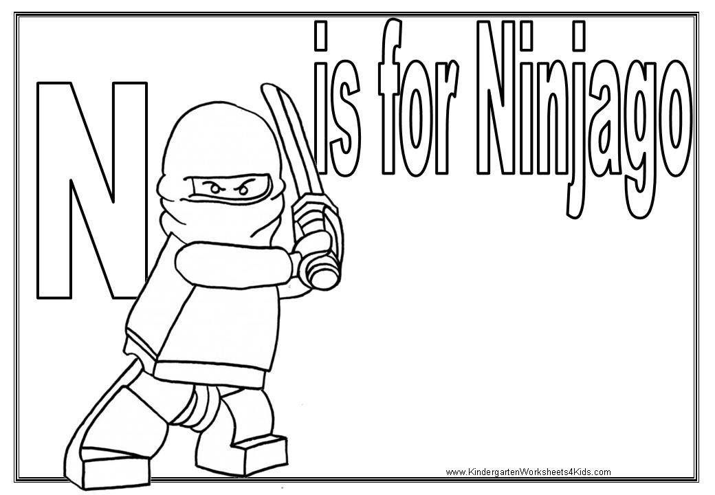 Alphabet Coloring Pages with Ninjago