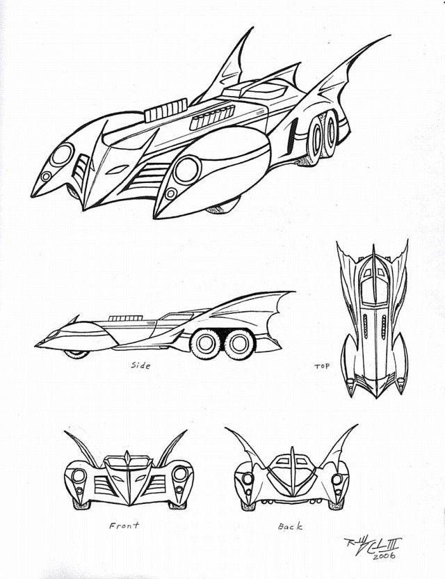 Batmobile Colouring Pages Coloring Printable